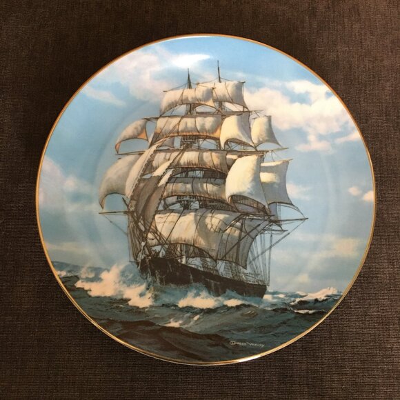The Golden Age of the Clipper Ship 'The Twilight Under Full Sail' Plate - Picture 6 of 7